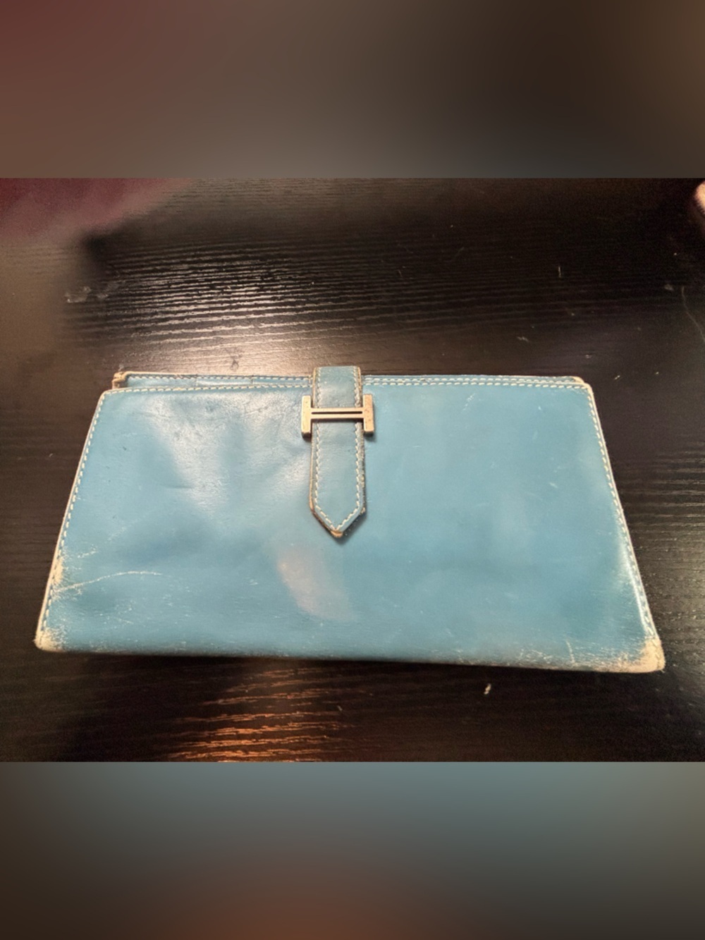 Hermès Béarn Bifold Long Wallet - Blue Jean Epsom - Rare Classic